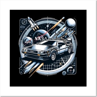 Back to Nasa Delorean Posters and Art